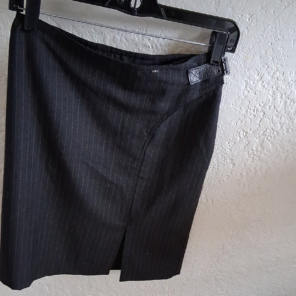 Gucci Black And Gray Pinstripe Skirt